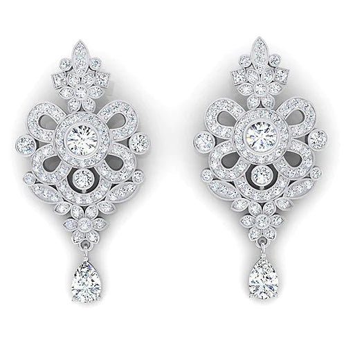Celebrity Earrings Natural Diamond Chandelier