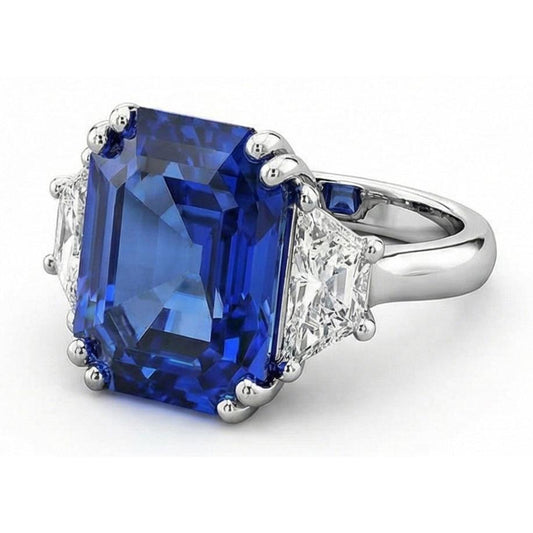 Celebrity IGI CERTIFIED Diamond Sapphire Engagement Ring