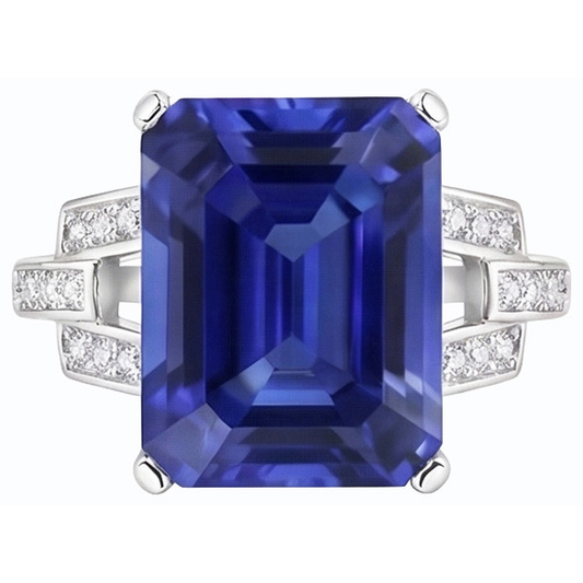 natural emerald sapphire 4ct ring side angle