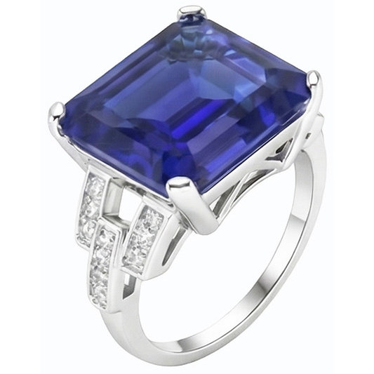 natural emerald sapphire 4ct ring front view