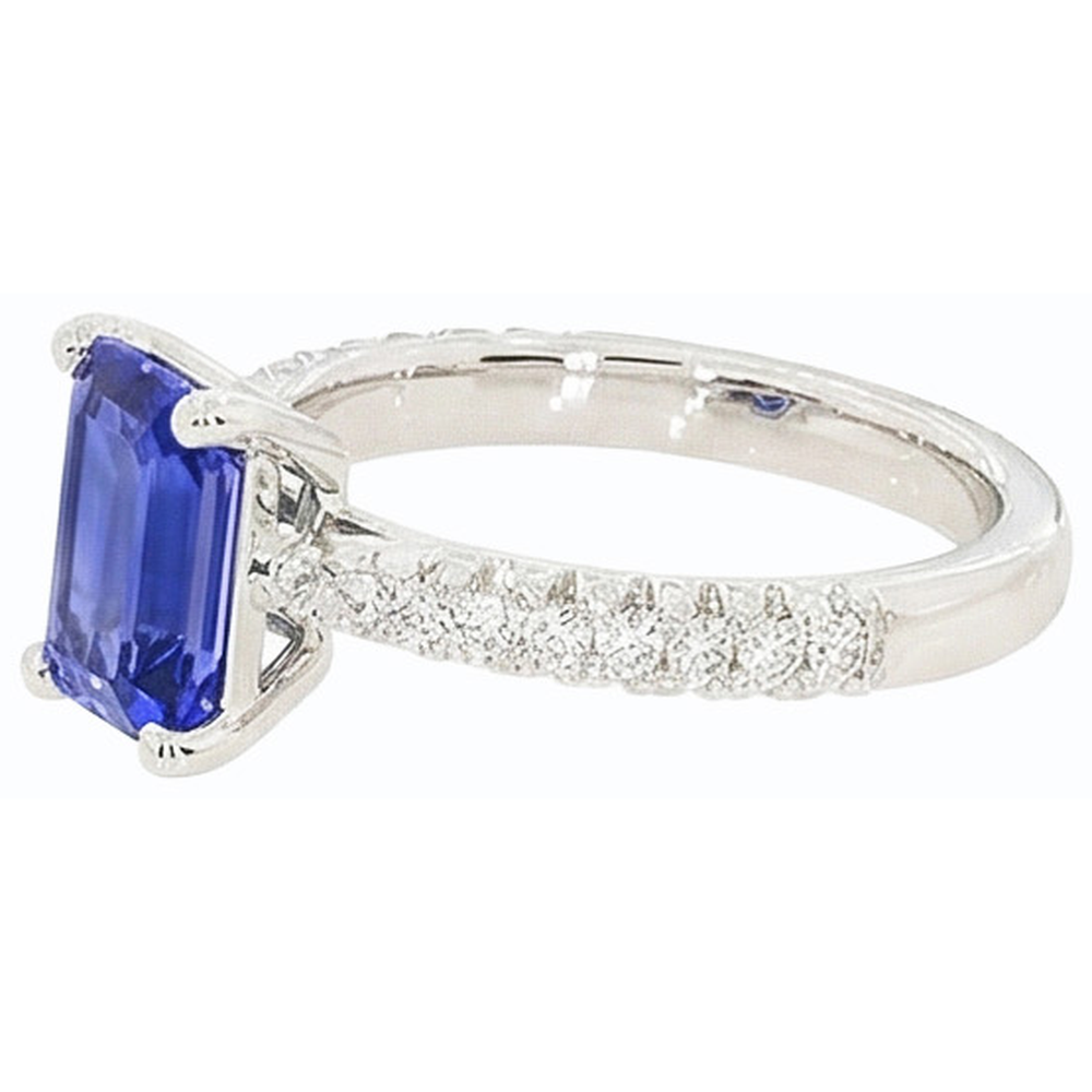 natural emerald sapphire 3.75ct ring profile view