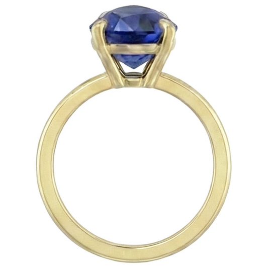 Ceylon Sapphire Solitaire Ring Teardrop Style Pear 3.50 Carats