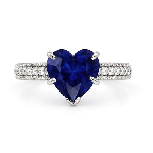 natural round sapphire 2.50ct ring side angle