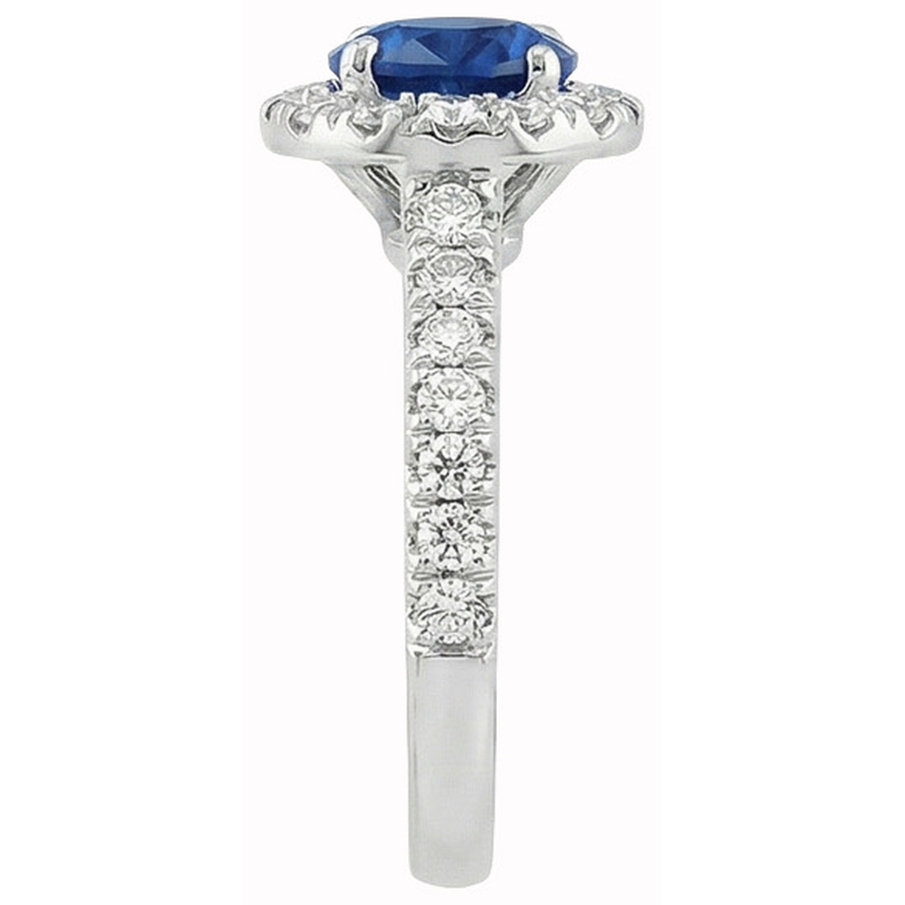 Ceylon Sapphire With Natural Earth Mined DIAMOND ( NOT LAB GROWN )s Engagement Ring 3.90 Ct White Gold 14K