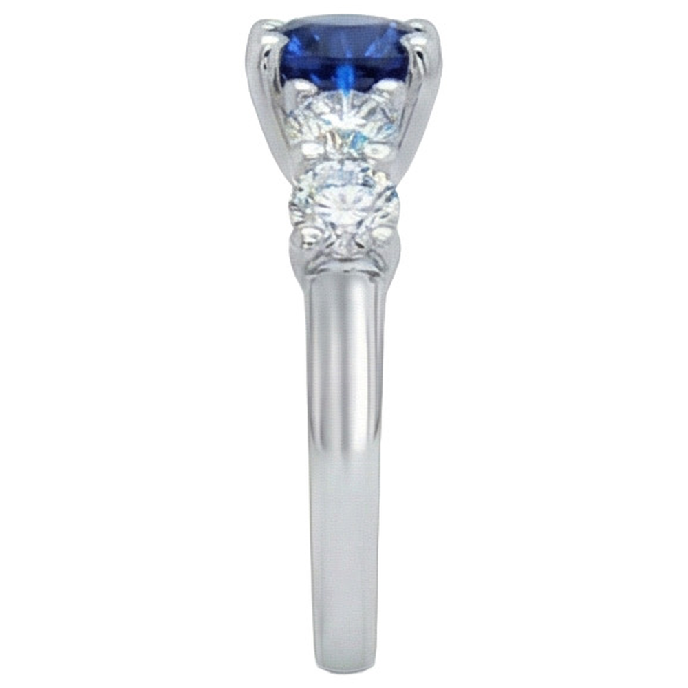 Ceylon Sapphire & Natural Earth Mined DIAMOND ( NOT LAB GROWN )s Gemstone Ring 2.90 Carats White Gold 14K