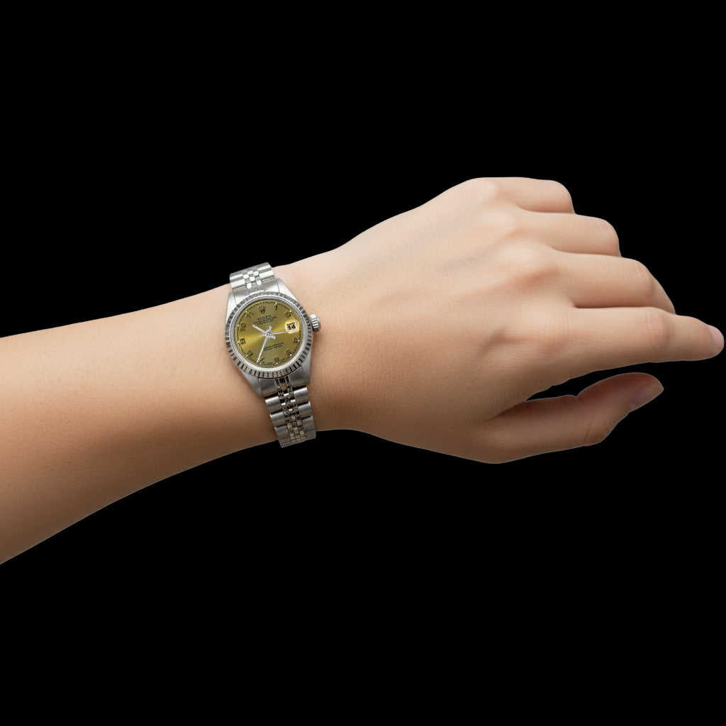 Champagne Arabic Dial Rolex Ss Datejust Lady Watch P2