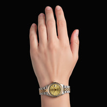 Champagne Stick Dial Rolex Date Just Ss & Yellow Women Watch P2