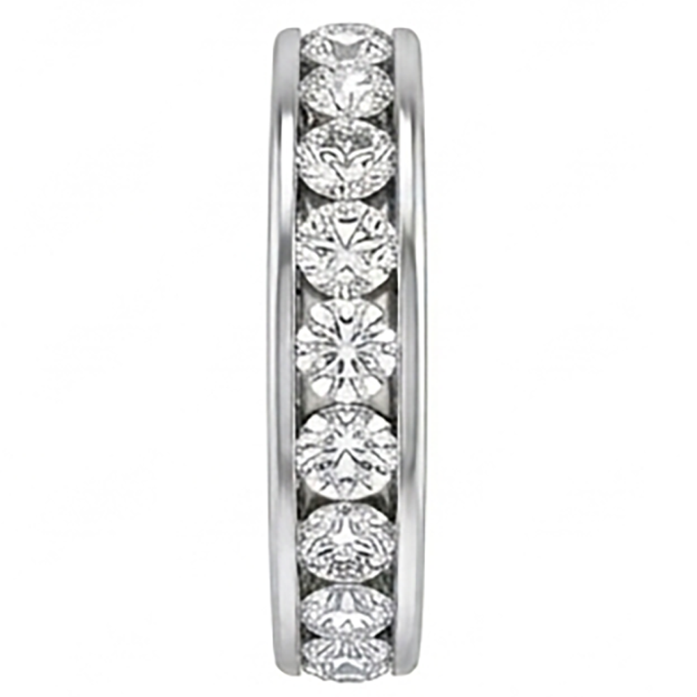 Channel Set 2.20 Ct Round Natural Earth Mined Diamond Wedding Band Gold White 14K