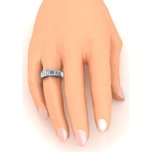 Channel Set Real Baguette Cut Diamond Eternity Band Gold 6 Carats