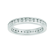 Channel Set Real Diamond Eternity Band 3 Carats 14K White Gold