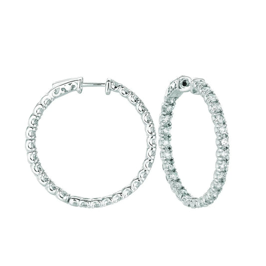 Classic Real Diamond Hoop 14 Carat Earrings