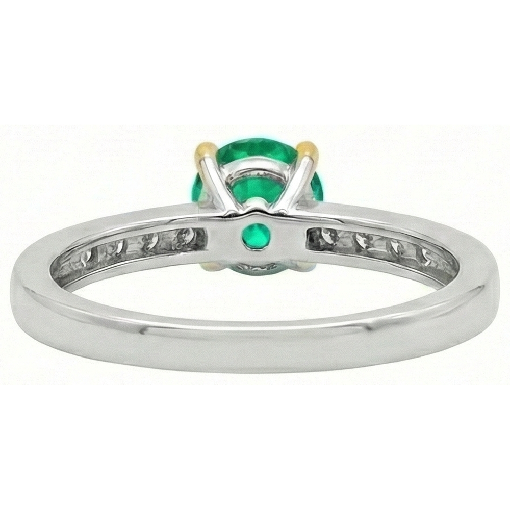 Authentic Emerald Colored Stone Ring – top view