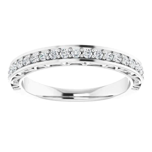 Comfort Fit Natural Diamond Wedding Band Prong Setting 1.10 Carats White Gold
