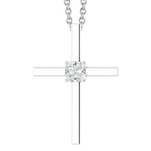 Cross Real Diamond Pendant Slide Cushion Old Miner 1.50 Carats