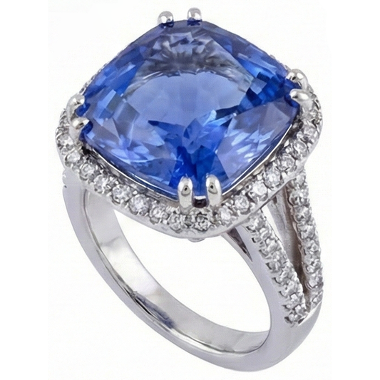 Cushion AAA Tanzanite Natural Earth Mined DIAMOND ( NOT LAB GROWN )s 6 Carat Fancy Ring Gemstone Jewellery