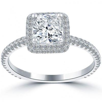 natural round diamond 3.80ct ring front view