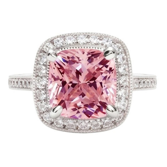 Cushion Cut Pink Sapphire Ring