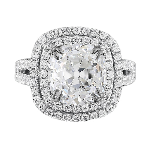 natural round diamond 6.75ct ring front view