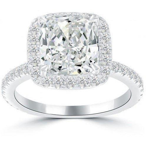 natural round diamond 4ct ring front view