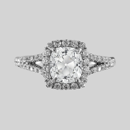 natural round diamond 3.75ct ring front view