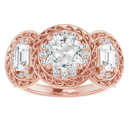 natural round diamond 10.50ct ring front view