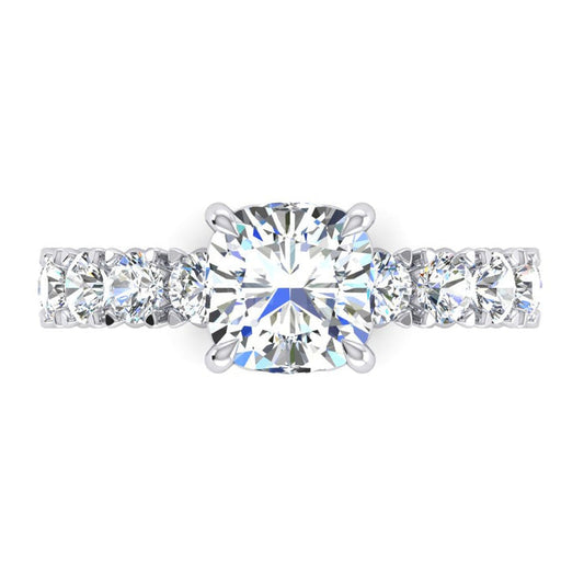 Cushion Natural Diamond Anniversary Band Ring 4 Ct. Gold Ladies Jewelry