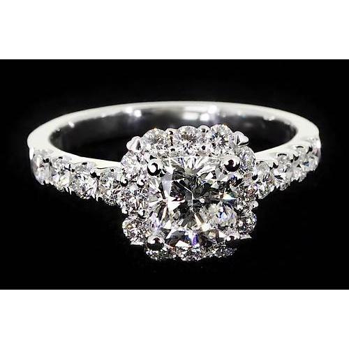 natural round diamond 2ct ring front view