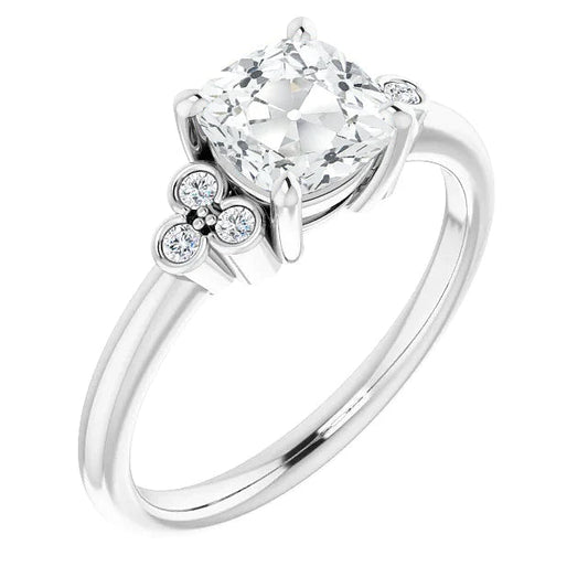 natural round diamond 6ct ring front view