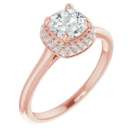natural round diamond 5ct ring front view