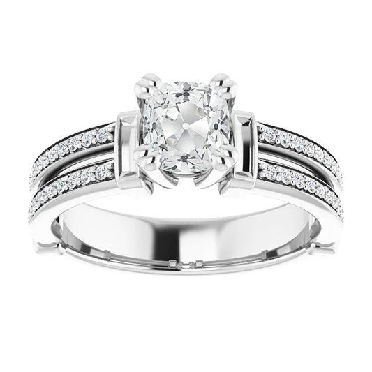 natural round diamond 5.25ct ring front view