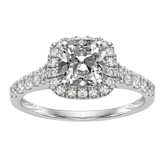 Cushion Old Miner Halo Real Diamond Ring With Accents Jewelry 6.50 Carats