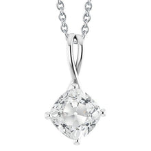 Cushion Old Miner Solitaire Genuine Diamond Pendant 5 Carats Slide Chain