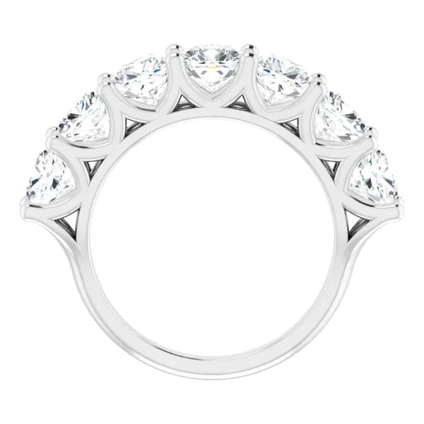 Cushion Real Diamond Comfort Fit Half Eternity Band 5.25 Carats