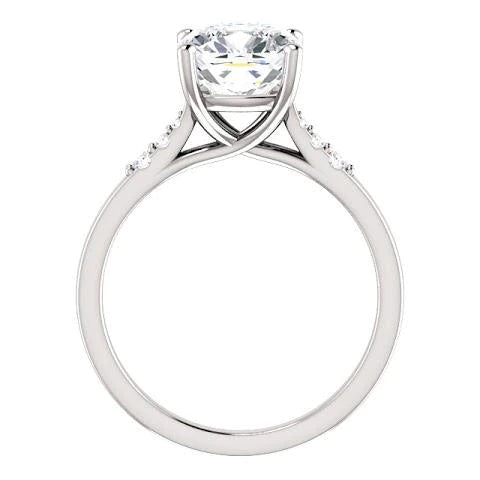 Cushion Real Diamond Engagement Ring With Accents 3.15 Carats Jewelry New