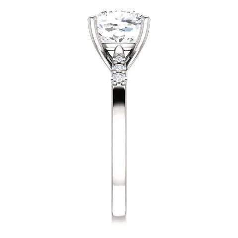Cushion Real Diamond Engagement Ring With Accents 3.15 Carats Jewelry New