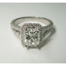 Cushion Real Diamond Royal Engagement Halo Ring 2.75 Carat White Gold 14K