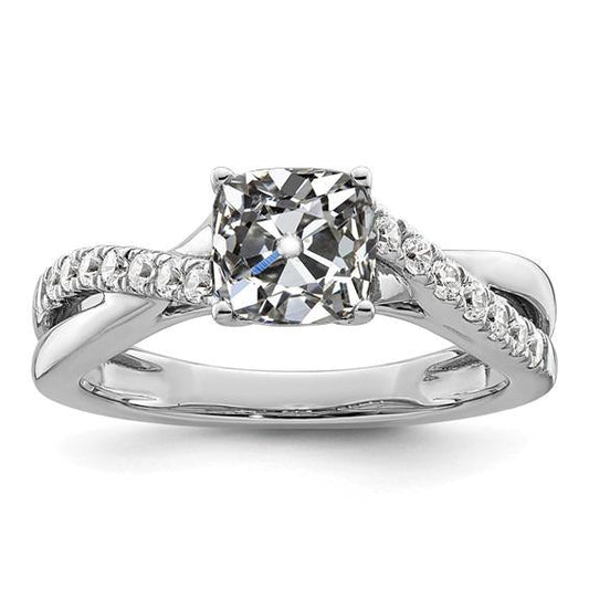 natural round diamond 3.50ct ring front view