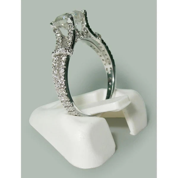 Cushion & Round Real Diamond Engagement Ring 1.90 Carat Split Shank New