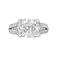 Cushion Solitaire Natural Diamond Engagement Ring Accented 3.50 Ct. White Gold