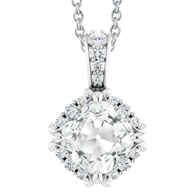 Cushion Cut Diamond ring in 14 Karat White Gold – main view