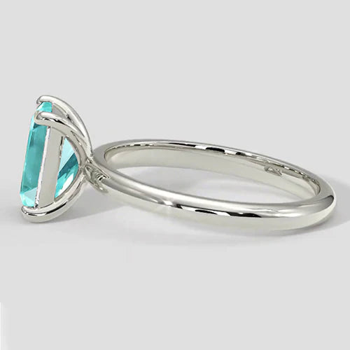 Cushion Tourmaline Paraiba Ring 3 Carats