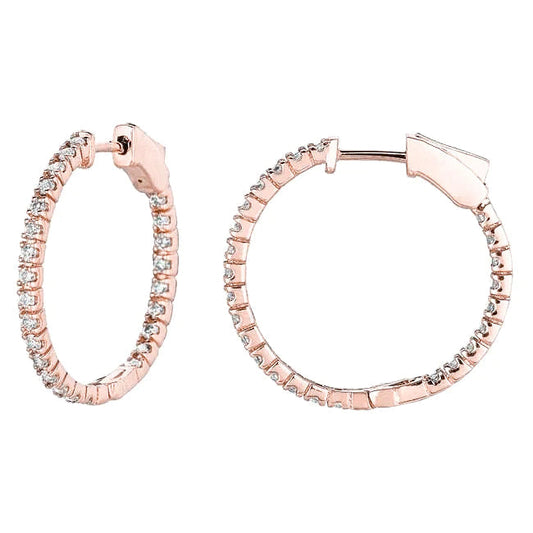 Custom Jewelry 2 Carat Hoop Earrings Real Diamond Snap Lock