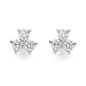 Custom Jewelry Natural Round Diamond Studs Three Stone Earring