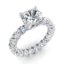 Cute Modern Engagement Ring 5 Ct Cushion Real Diamond White Gold