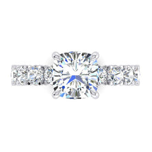 Cute Modern Engagement Ring 5 Ct Cushion Real Diamond White Gold