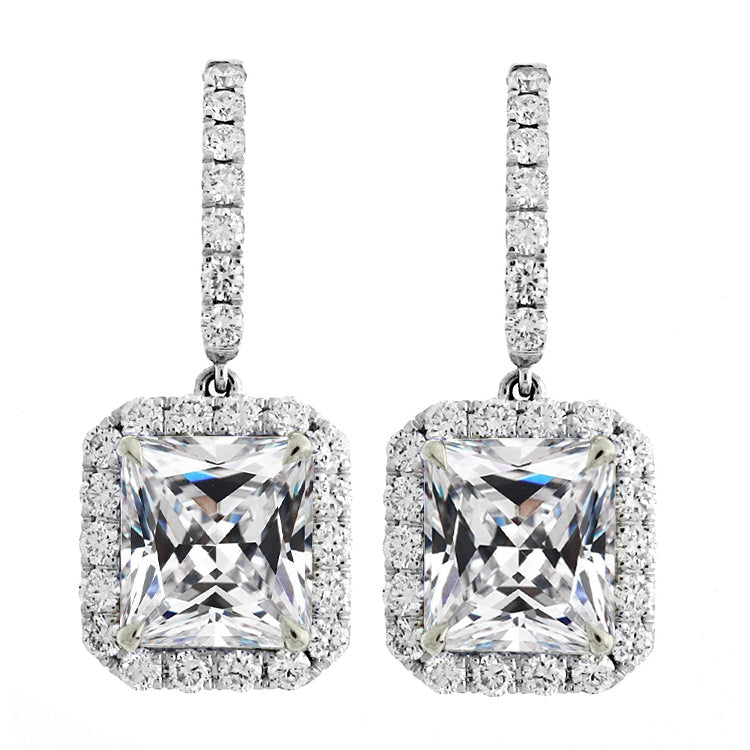 Drop Earrings 14K White Gold with Diamond – main view