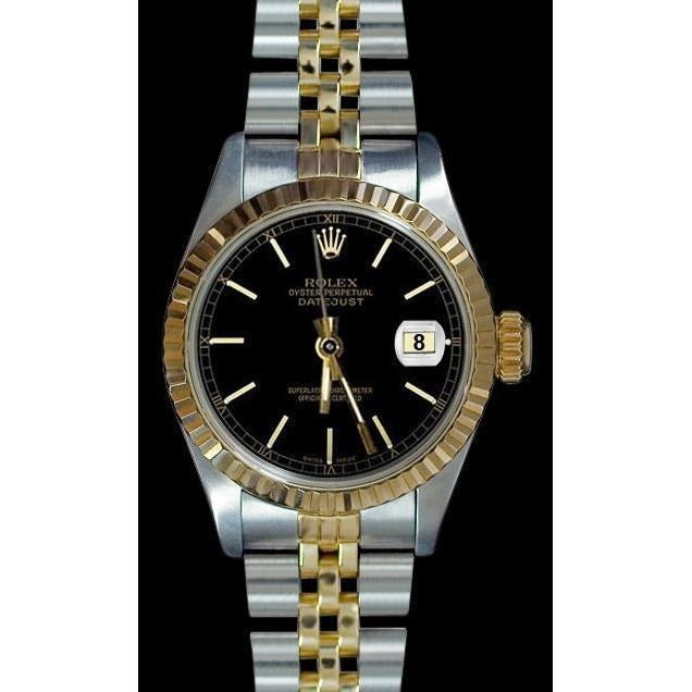 Black Stick Dial Ss & Yellow Gold Jubi