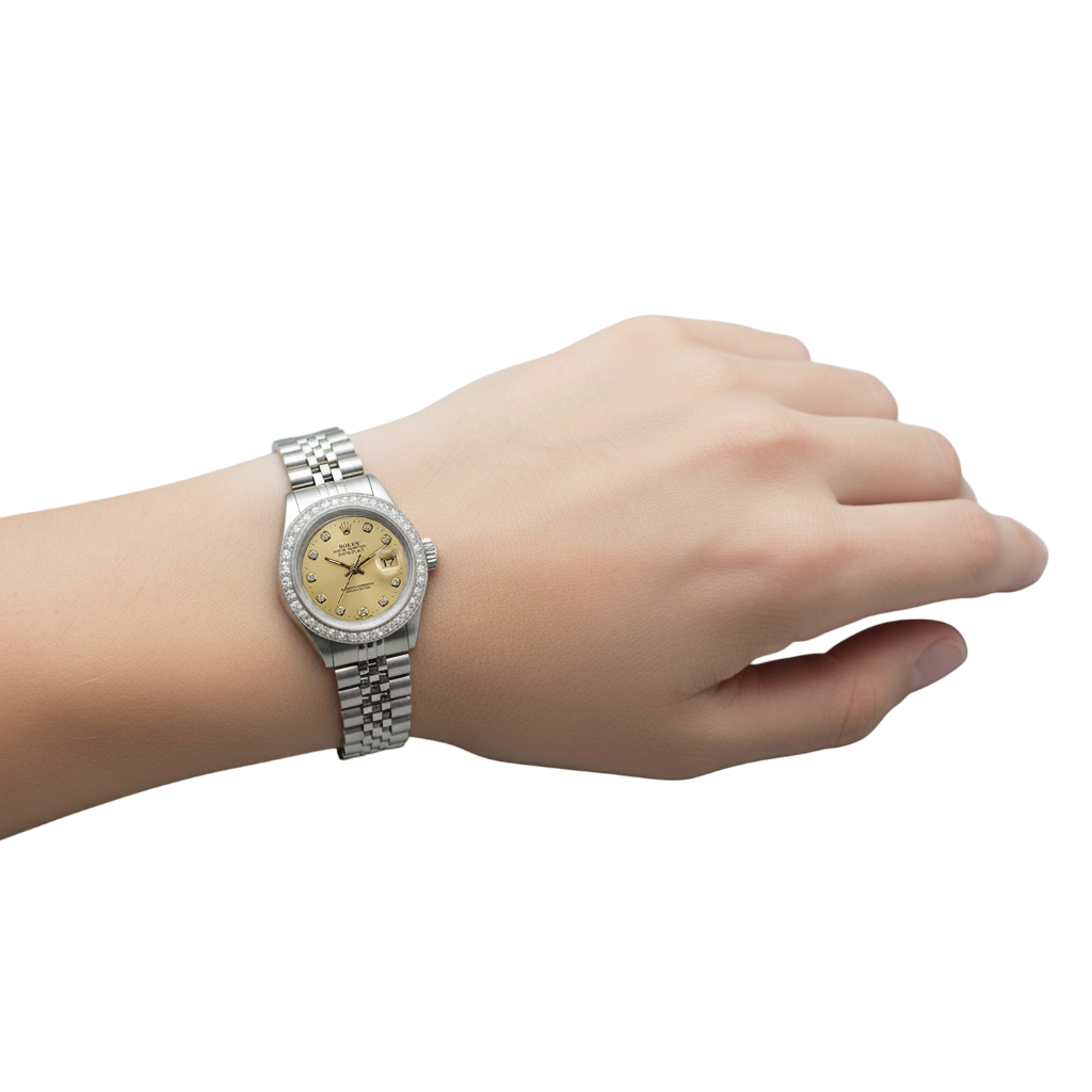 Datejust Ss Jubilee Natural Earth Mined Diamond Lady Rolex Watch Champagne P2