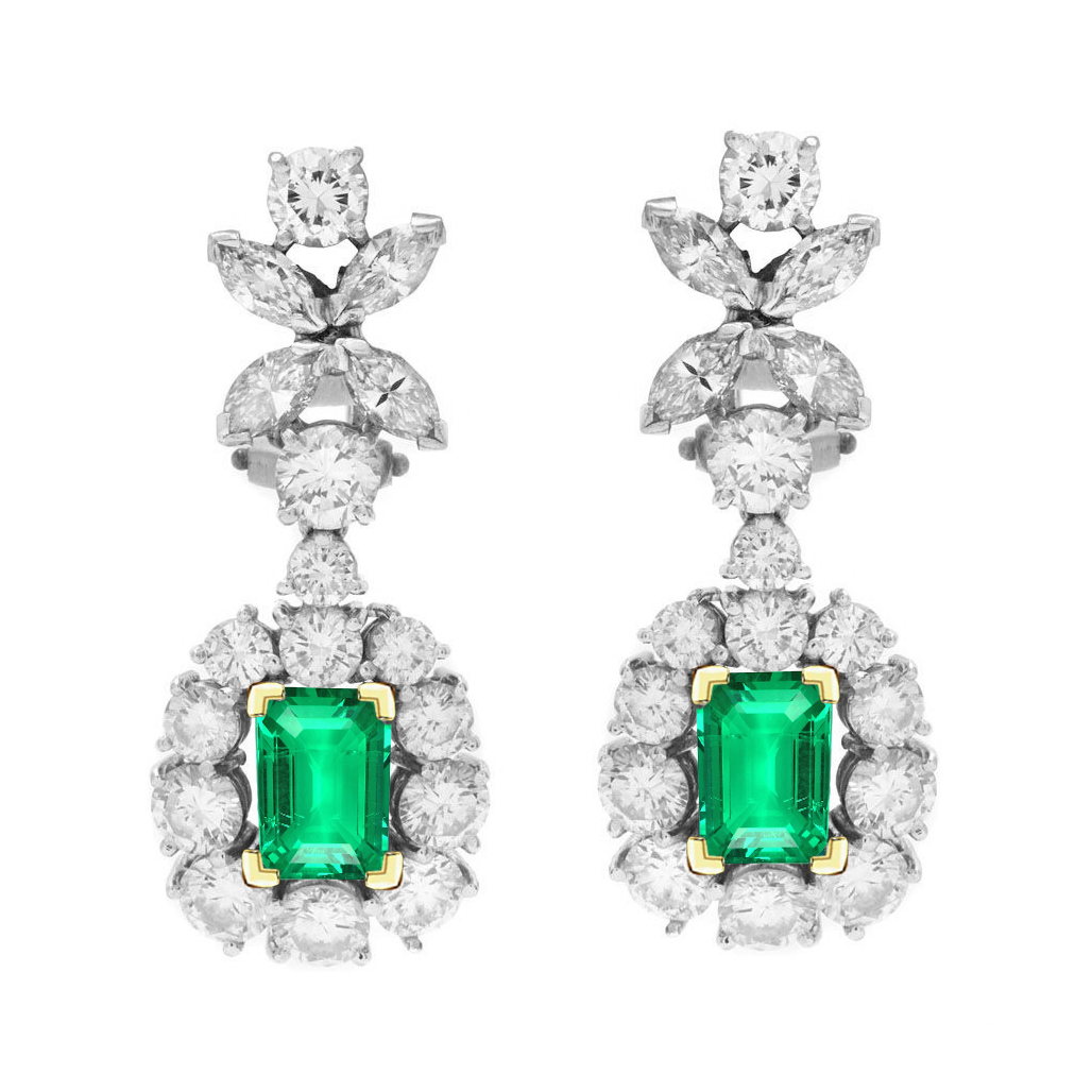 Refined Fine Emerald Gemstone Earring 1.50 ct – main view