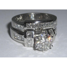 Diamond Engagement Ring 2.71 RealCarats Princess and Round White Gold 14K